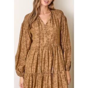 Elegant Brown Long Sleeve Dress